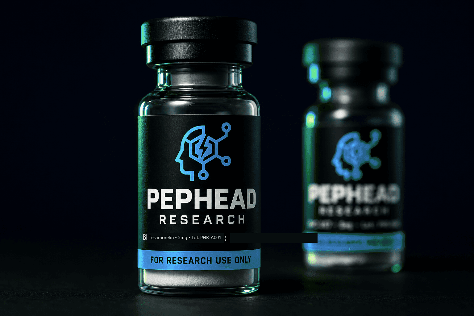 Tesamorelin — Pephead Research labeled lyophilized research vial